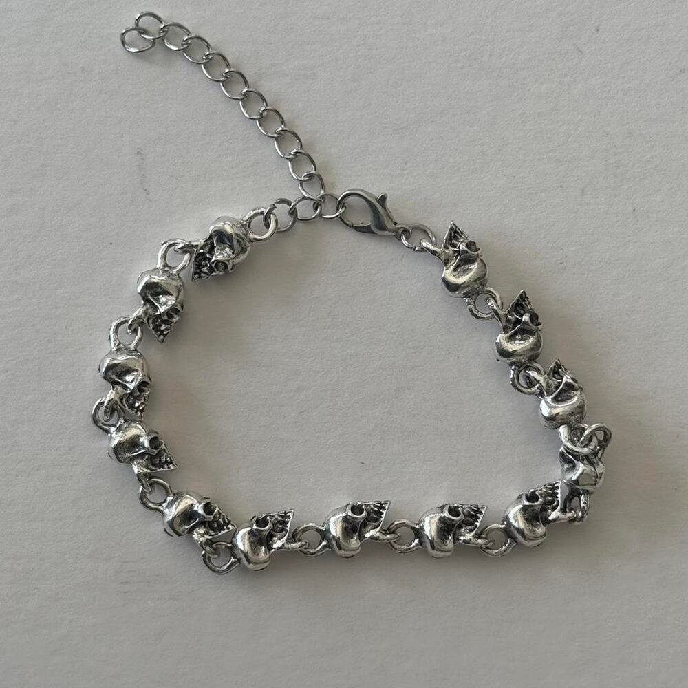 Y2K Skull Stainless Steel Chain Bracelet